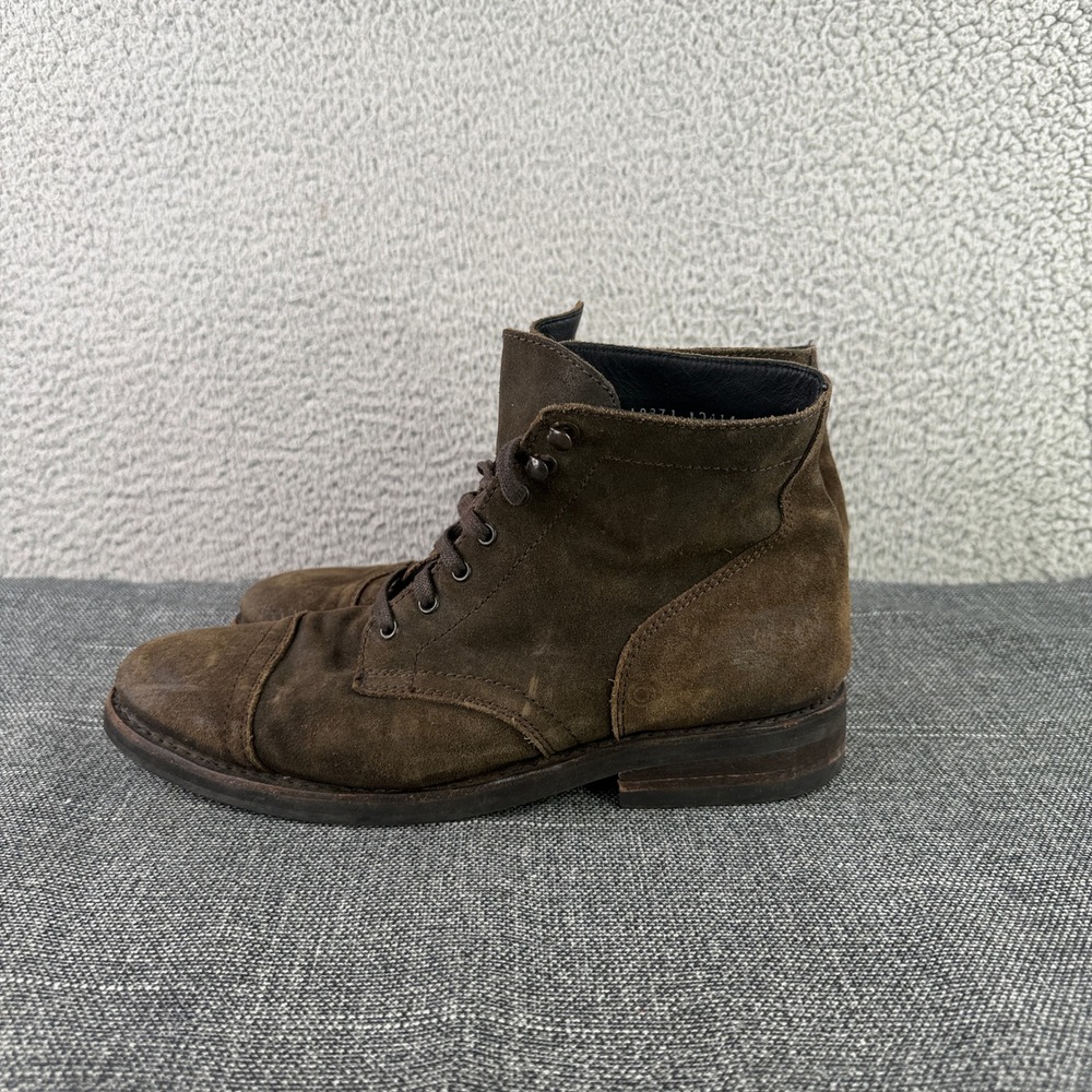 Thursday Boot Co Captain Boot Men 9 Dark Brown Suede Cap Toe Lace Up 19274 10414